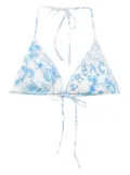 Versace graphic-print bikini top - White
