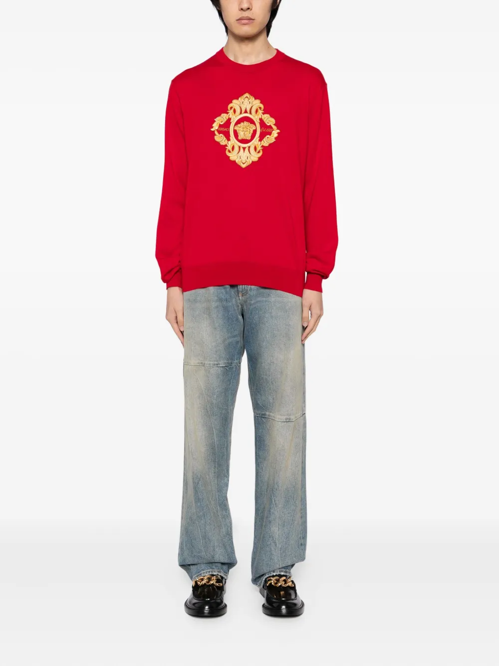 Versace Trui met geborduurd logo - Rood