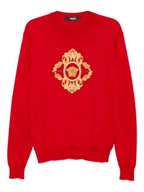 Versace suéter con logo bordado