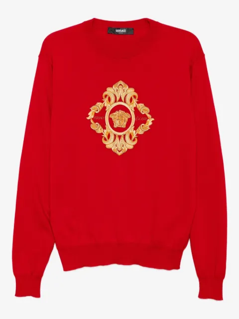 Versace suéter con logo bordado
