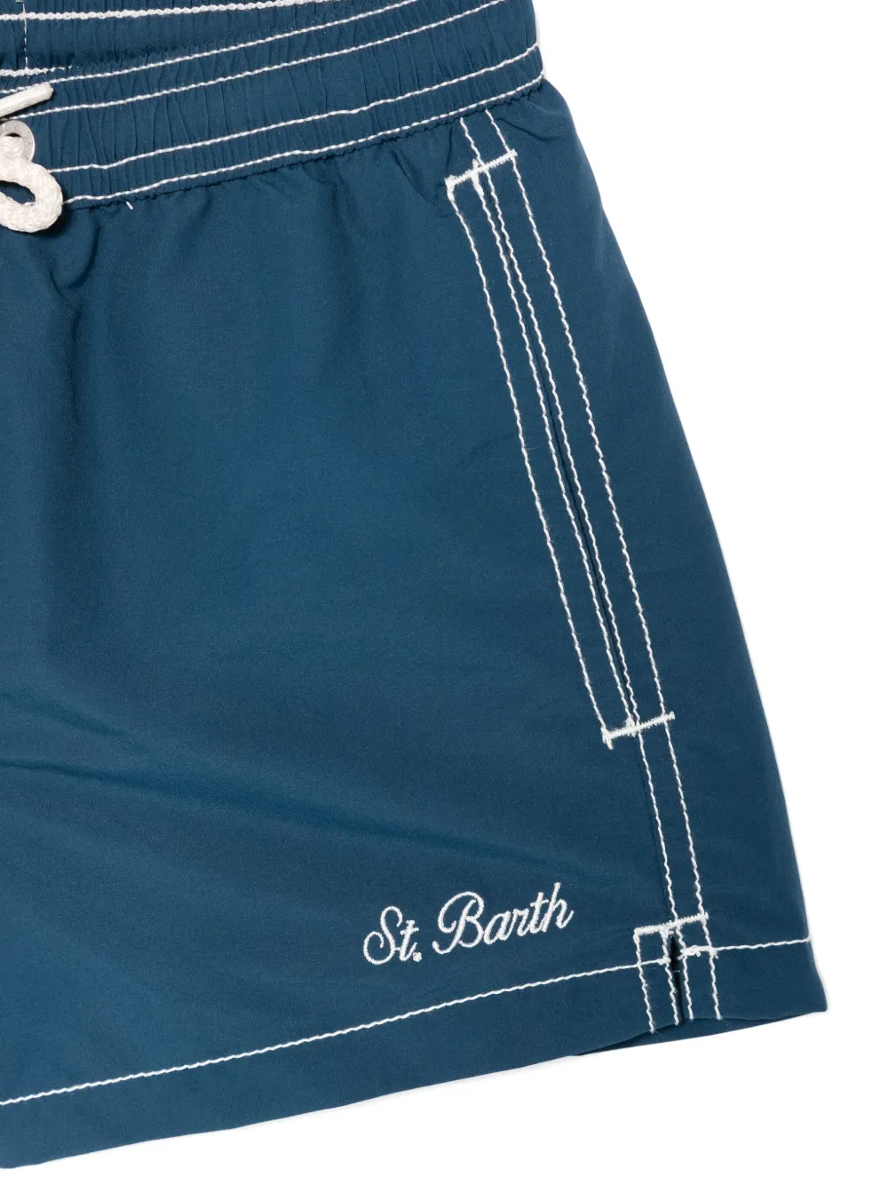 MC2 Saint Barth Kids Zwembroek met geborduurd logo Blauw