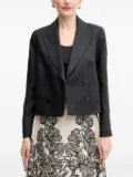 LUISA SPAGNOLI double-breasted linen jacket - Black