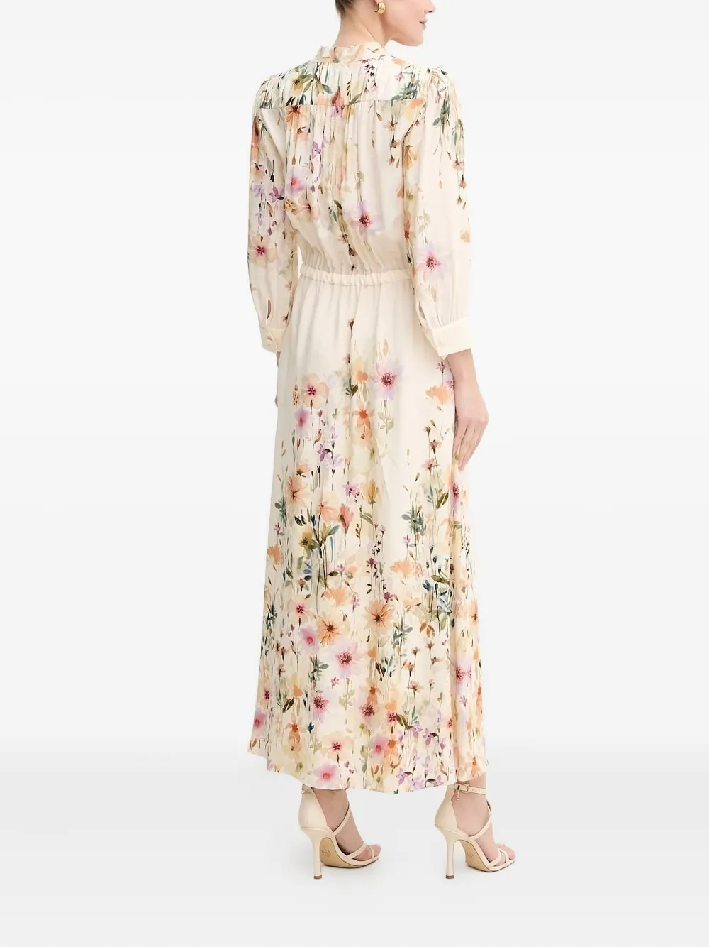 Luisa Spagnoli Floral-print Buttoned Maxi Dress In Multi