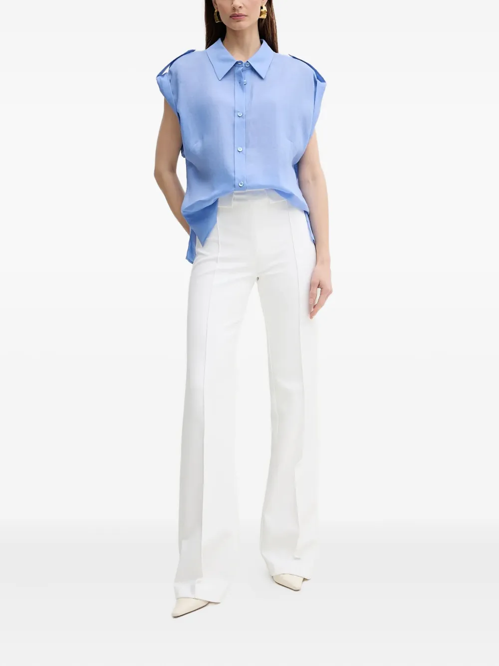 LUISA SPAGNOLI blouse met korte mouwen - Blauw