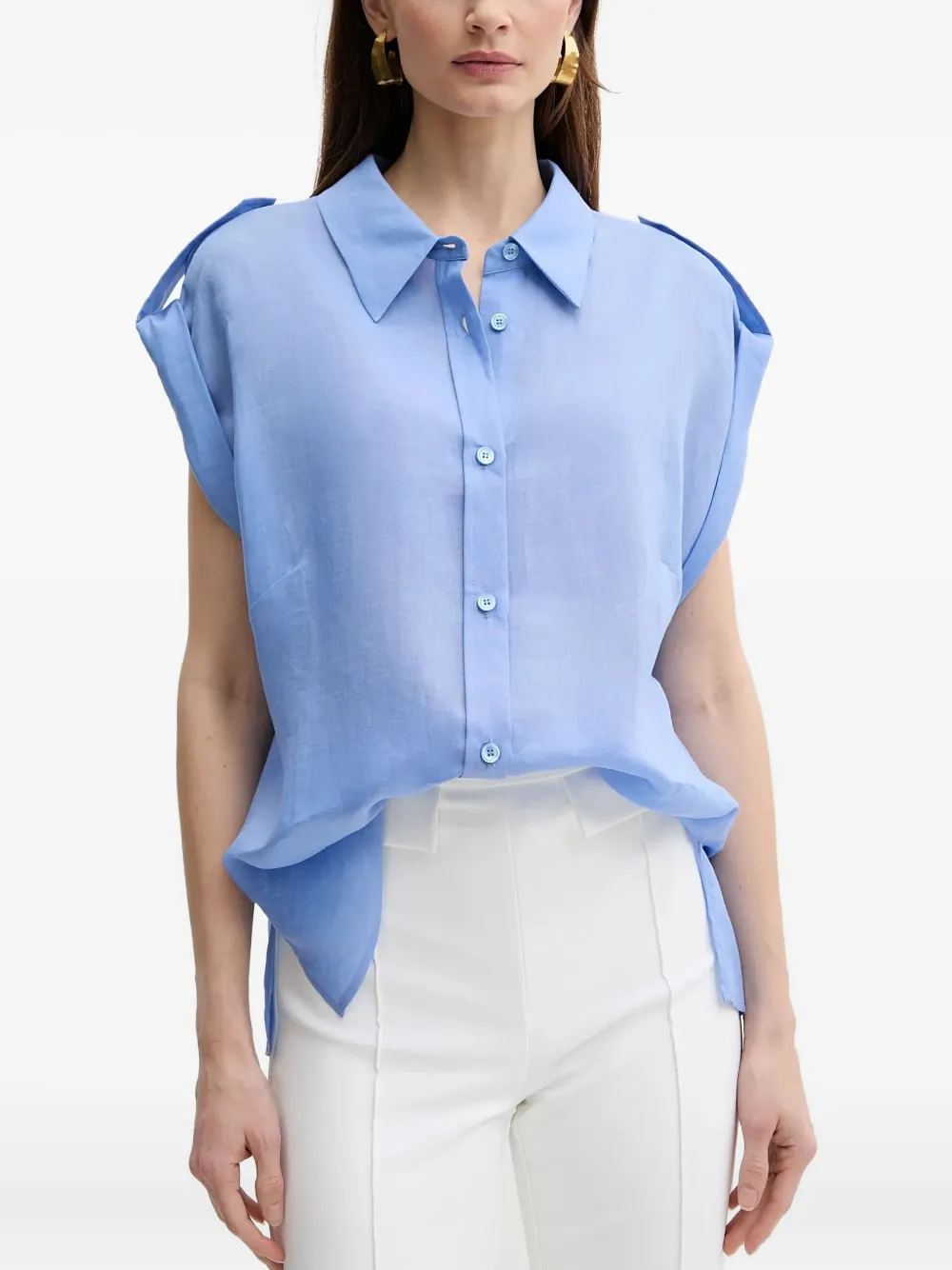 Luisa Spagnoli Short-sleeve Shirt In Blue