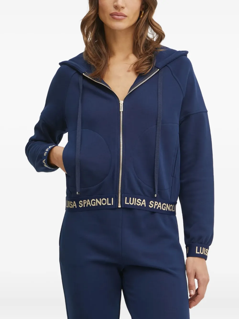 LUISA SPAGNOLI hzipped hoodie - Blu