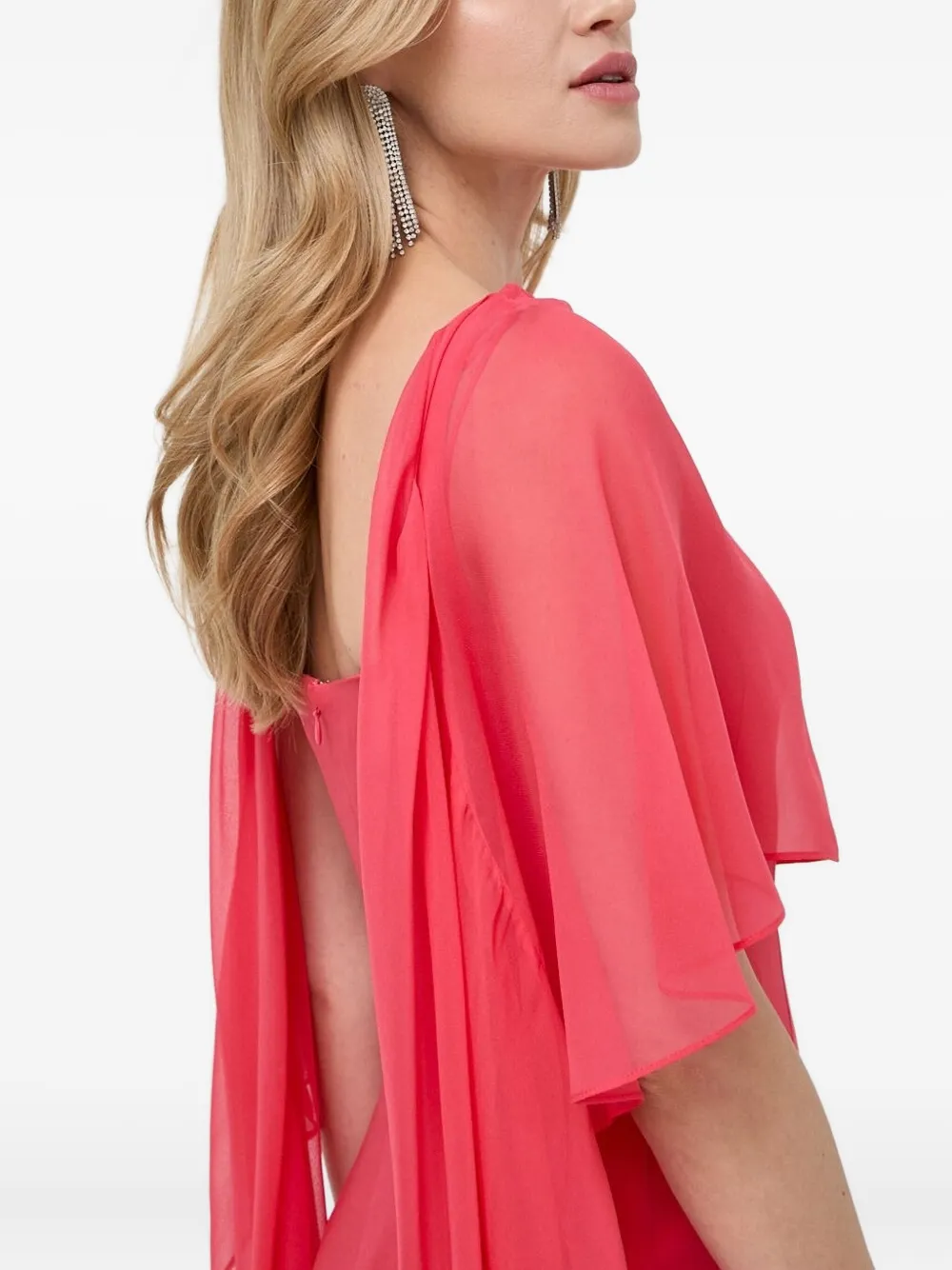 Luisa Spagnoli Prose Cape-sleeve Dress In Pink