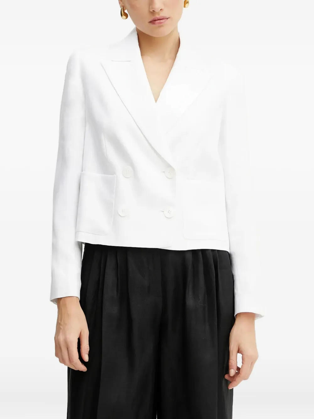 LUISA SPAGNOLI double-breasted cropped jacket | White | Image 1