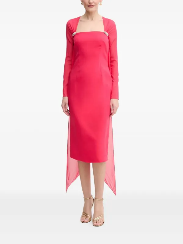 LUISA SPAGNOLI crystal-embellished long-sleeve Midi Dress | Pink | FARFETCH