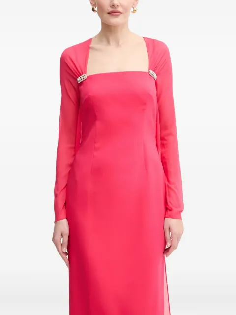 LUISA SPAGNOLI crystal-embellished long-sleeve midi dress