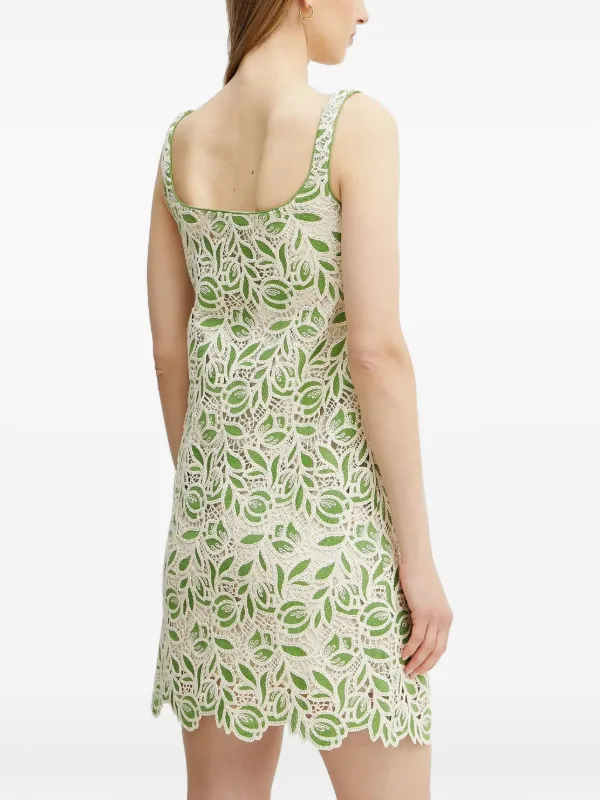 Luisa Spagnoli Floral-Lace Mini Dress - Green