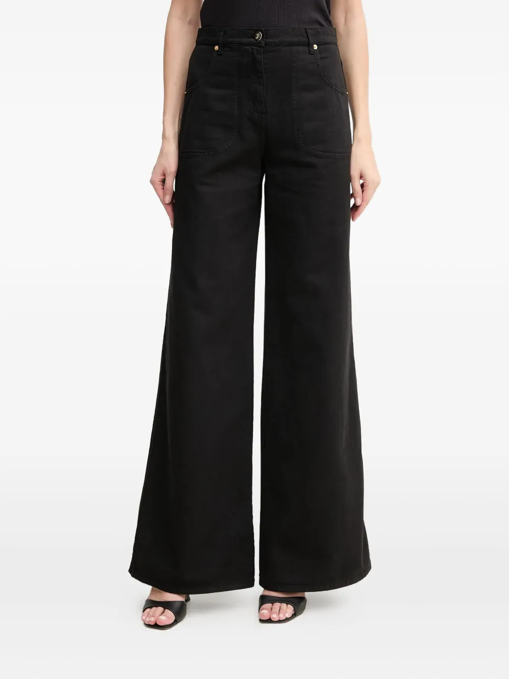 LUISA SPAGNOLI Jeans met logo applicatie Zwart
