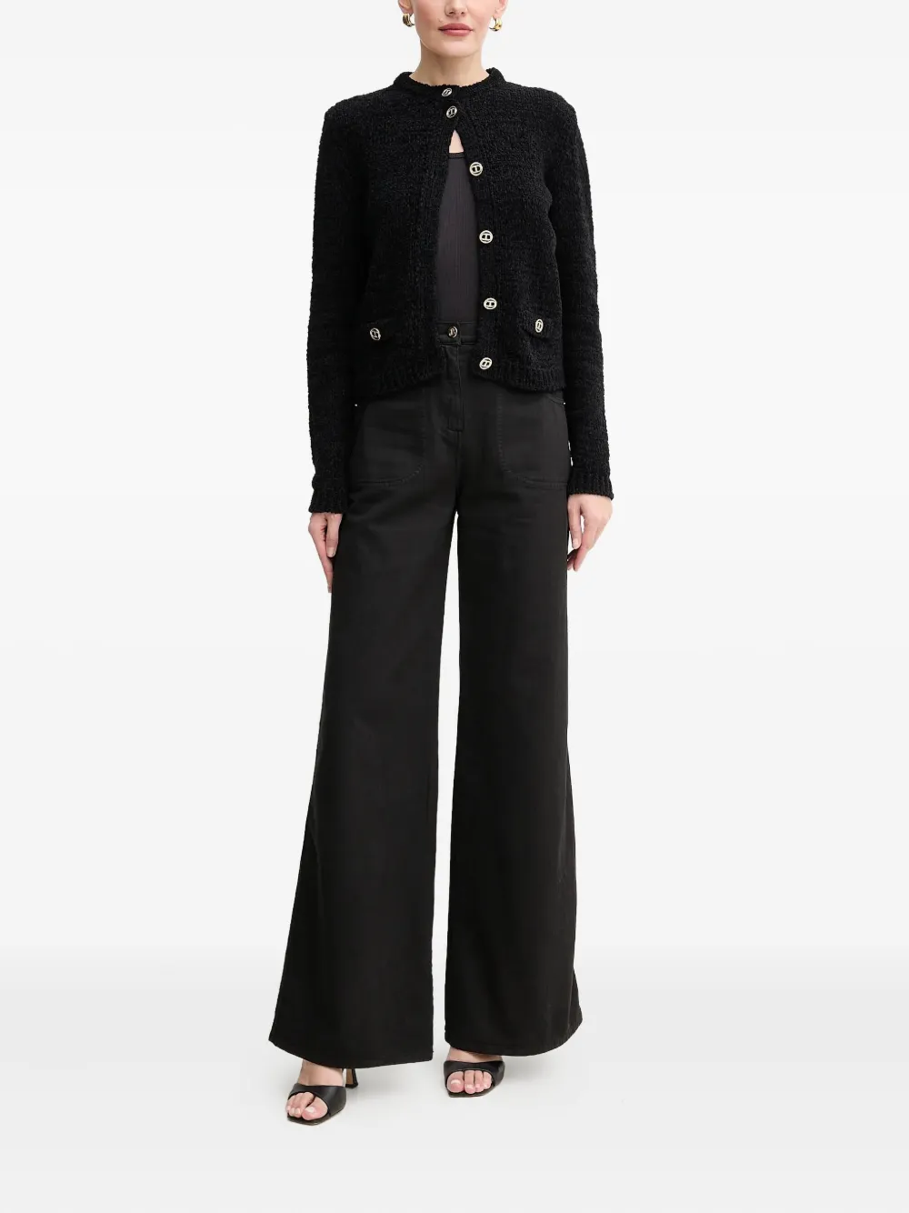 LUISA SPAGNOLI Jeans met logo applicatie - Zwart