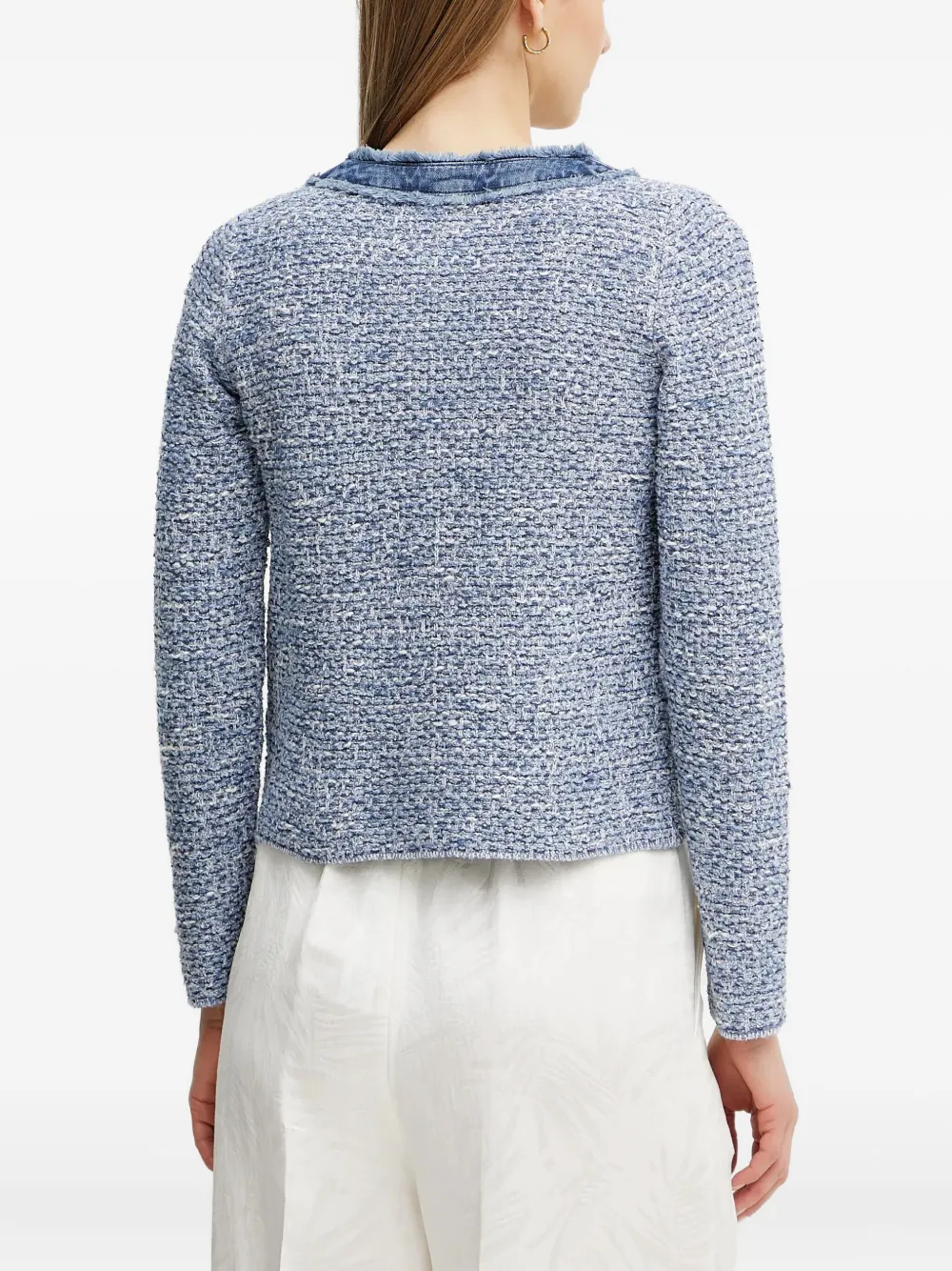 Luisa Spagnoli Wool Blend Cardigan In Blue