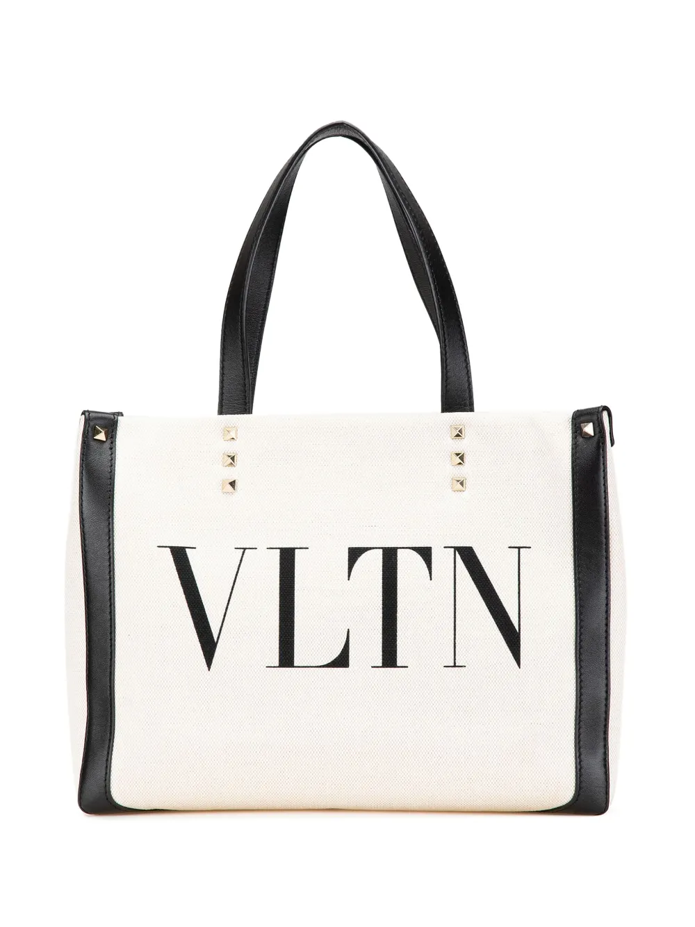 Valentino Garavani Pre-Owned 2018-2024 スモール キャンバス ロックスタッズ VLTN トート Valentino Garavani Pre-Owned 2018-2024 スモール キャンバス ロックスタッズ VLTN トート