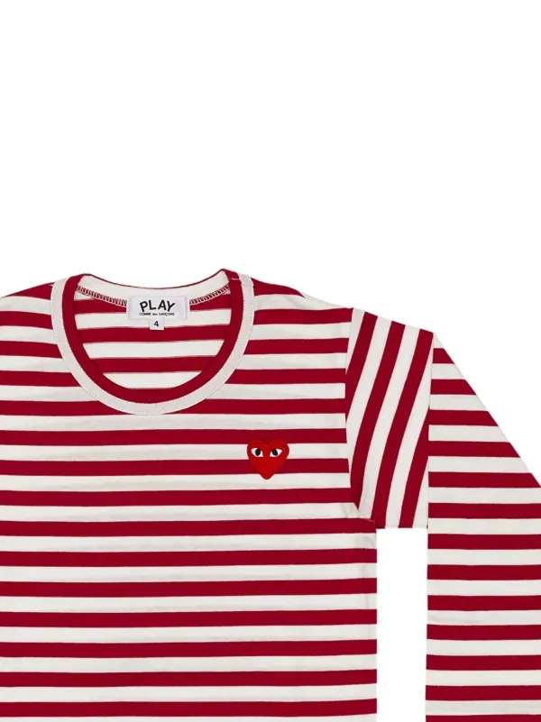 Comme Des Garçons Play Kids Striped T-shirt | Red | FARFETCH HK