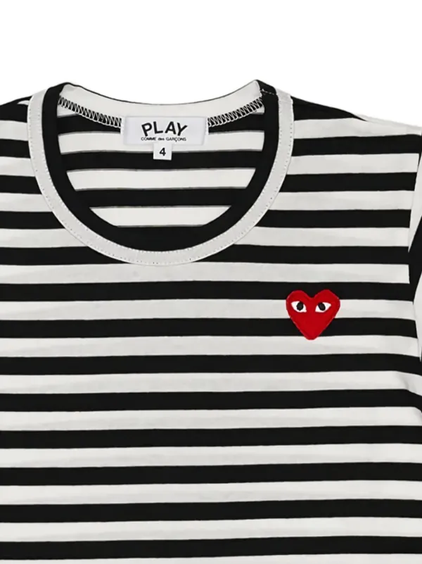 Comme Des Garçons Play Kids Striped T-shirt | Black | FARFETCH