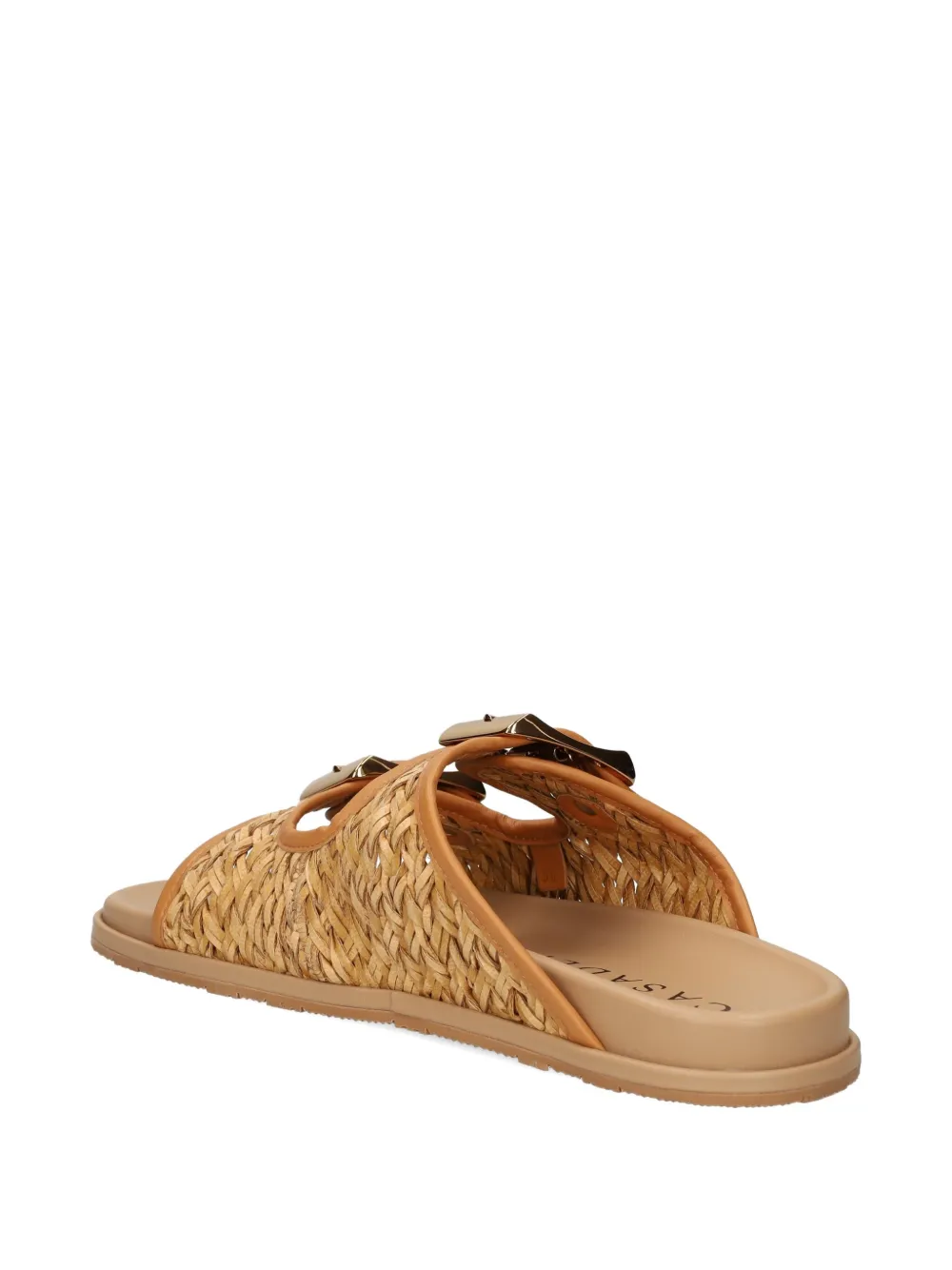 Casadei Birky woven double-buckle sandals Neutrals