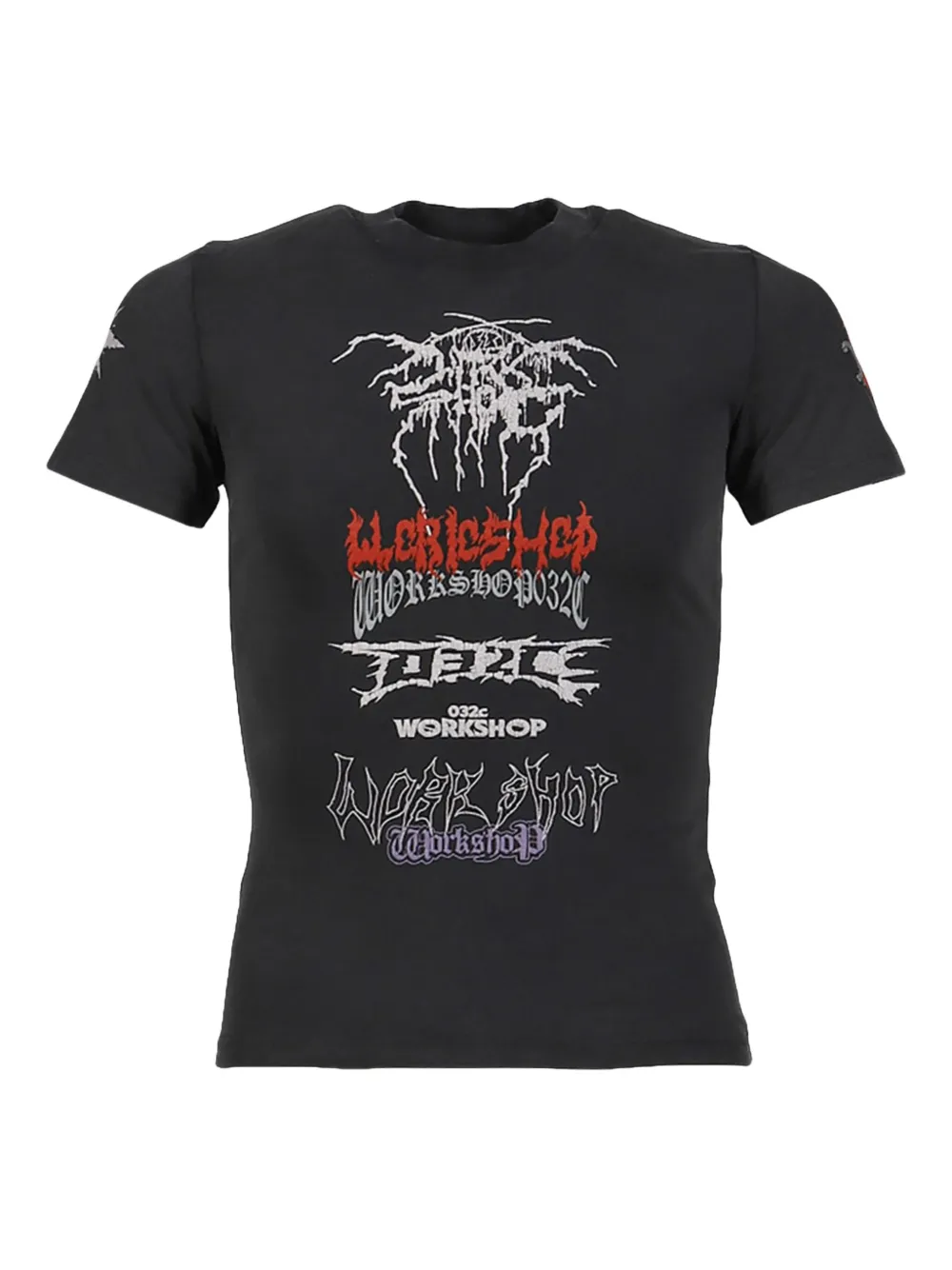 032c T-Shirt mit grafischem Print | Schwarz | Image 1