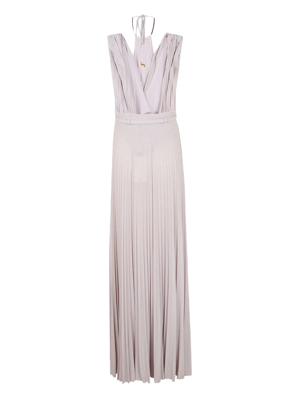 Elisabetta Franchi belted lurex maxi dress - Beige