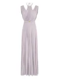 Elisabetta Franchi belted lurex maxi dress - Neutrals