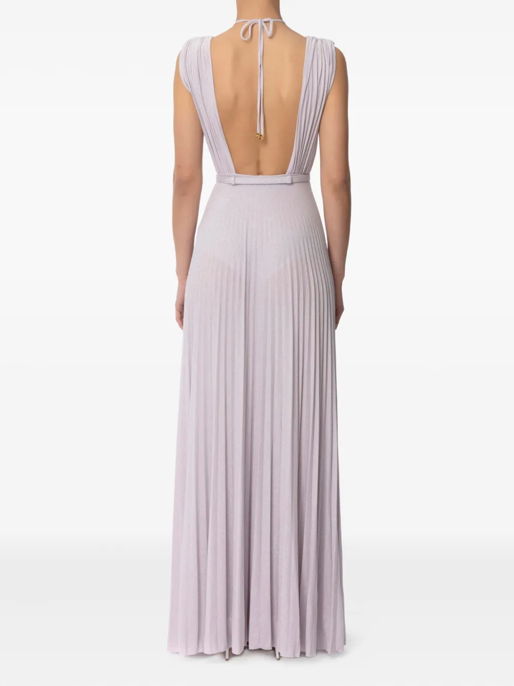 Elisabetta Franchi Maxi-jurk met ceintuur Beige
