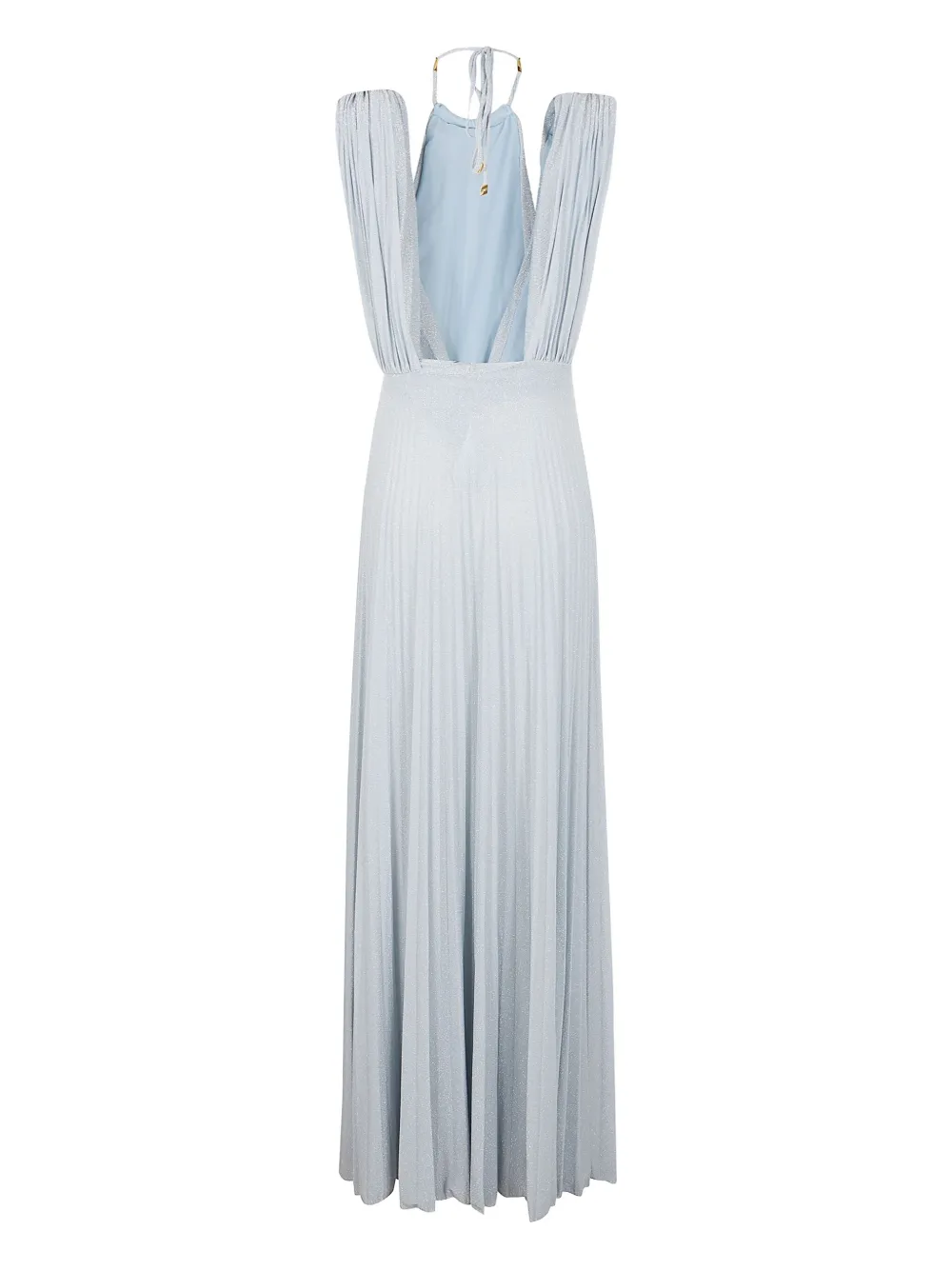 Elisabetta Franchi belted lurex maxi dress - Blauw