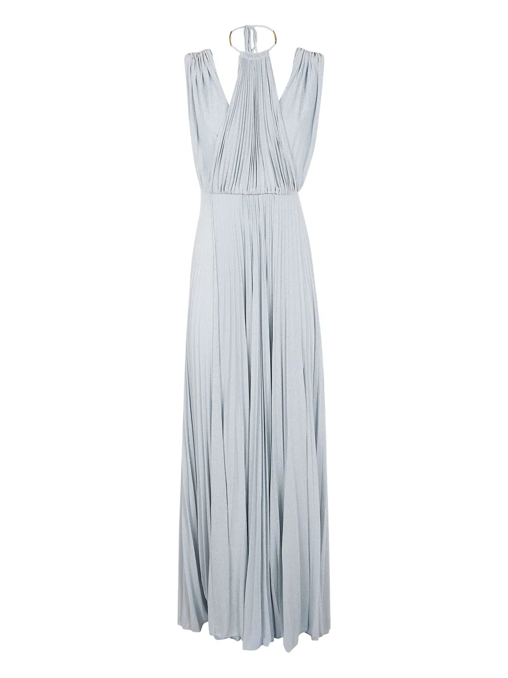 Elisabetta Franchi belted lurex maxi dress Blauw