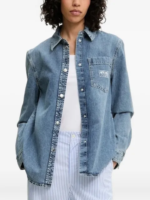 MOSCHINO JEANS logo-detail denim shirt