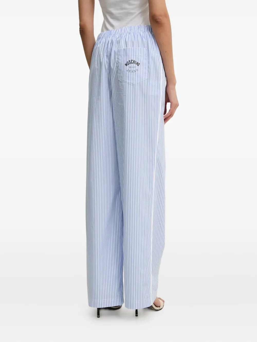 Moschino Striped Trousers In Blue