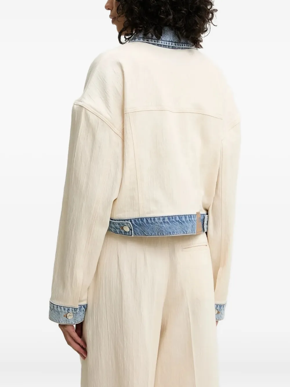 Moschino Trimmed Denim Jacket In Blue