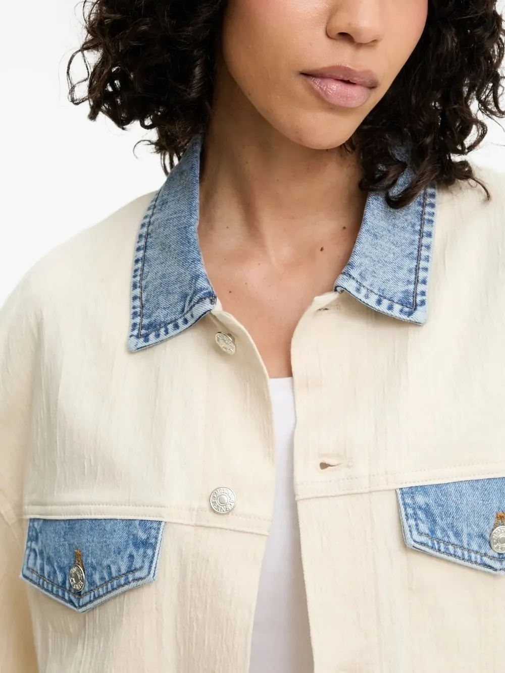 Moschino Trimmed Denim Jacket In Blue