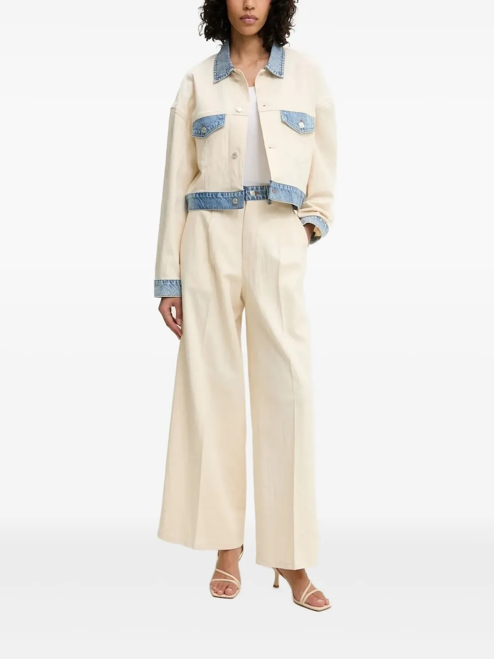 Moschino Trimmed Denim Jacket In Blue