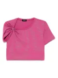 We11done gathered cropped T-shirt - Pink