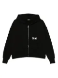 We11done logo zip-up hoodie - Black