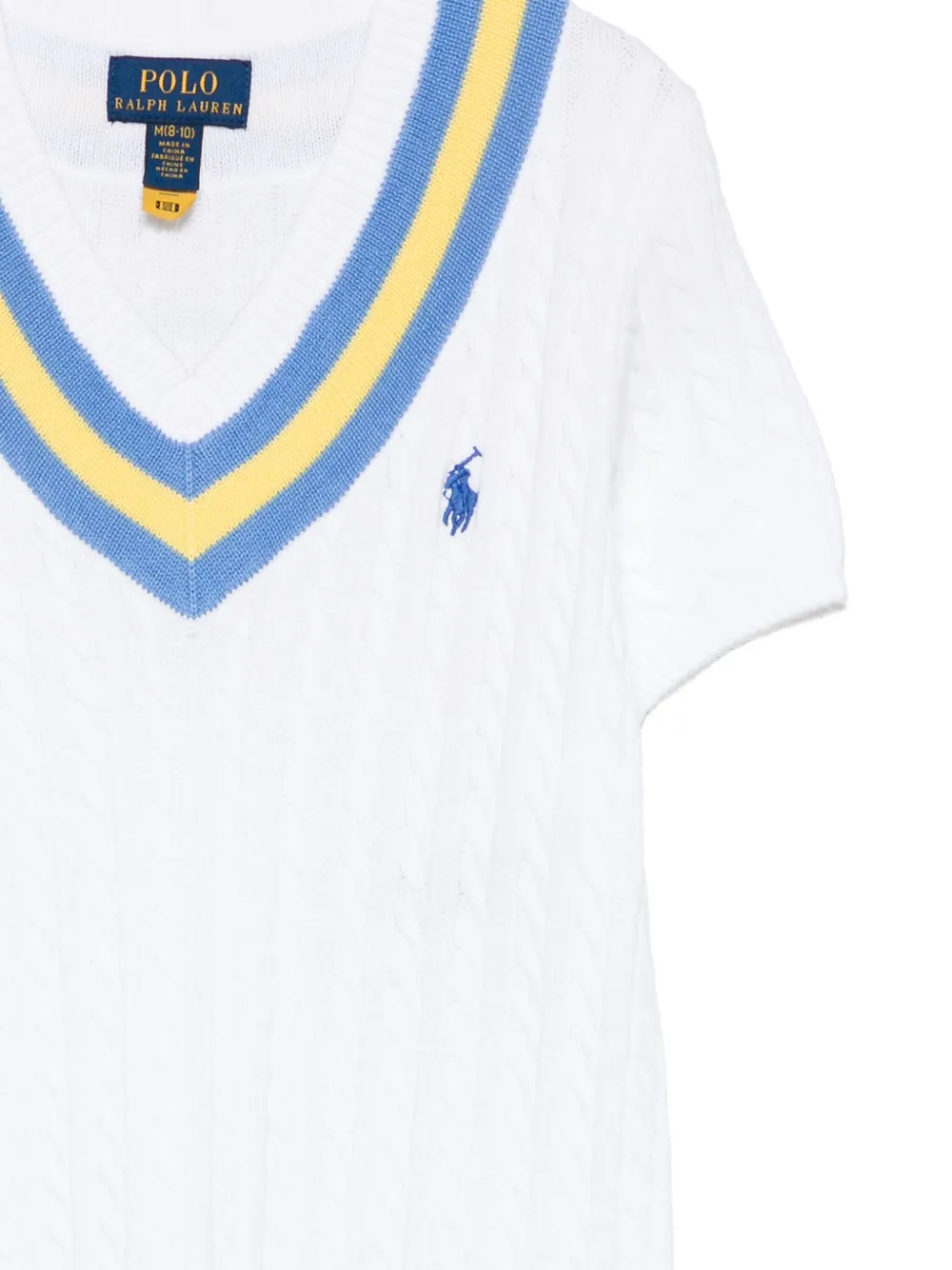 POLO RALPH LAUREN KIDS Trui-jurk met cricketstreep Wit