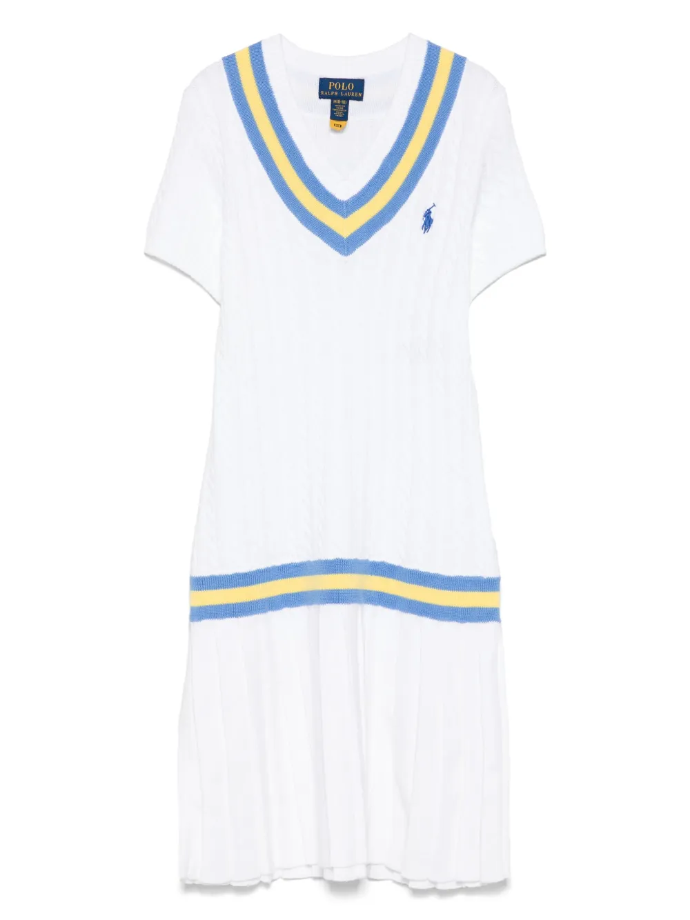 POLO RALPH LAUREN KIDS Trui-jurk met cricketstreep Wit