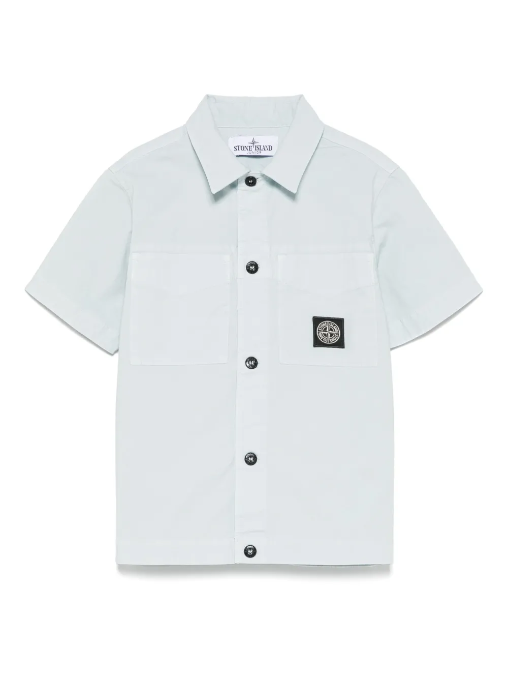 Stone Island Junior Shirt van stretch katoen Blauw