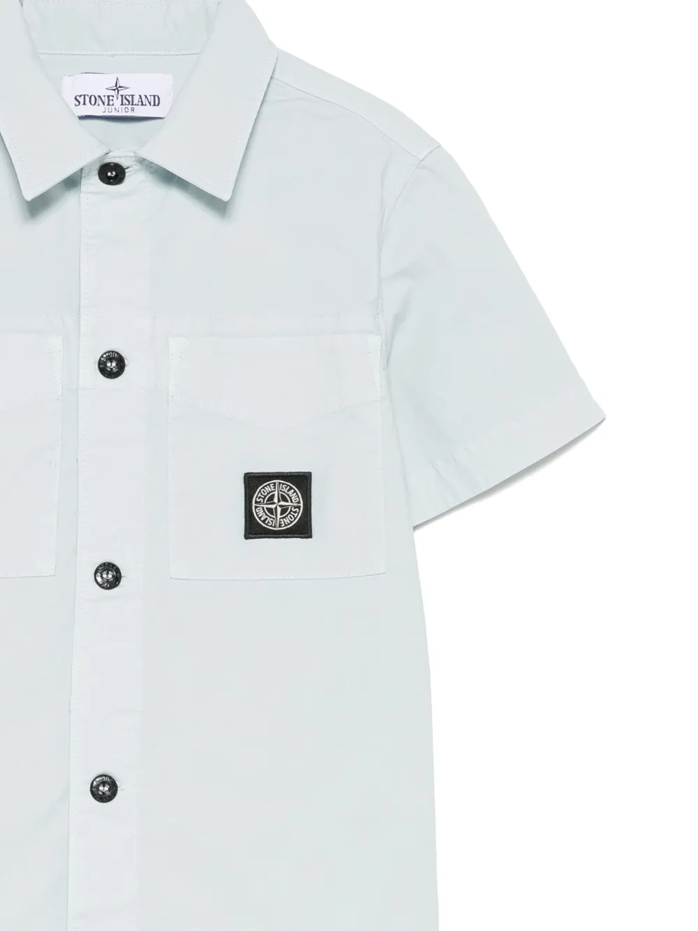 Stone Island Junior Shirt van stretch katoen Blauw