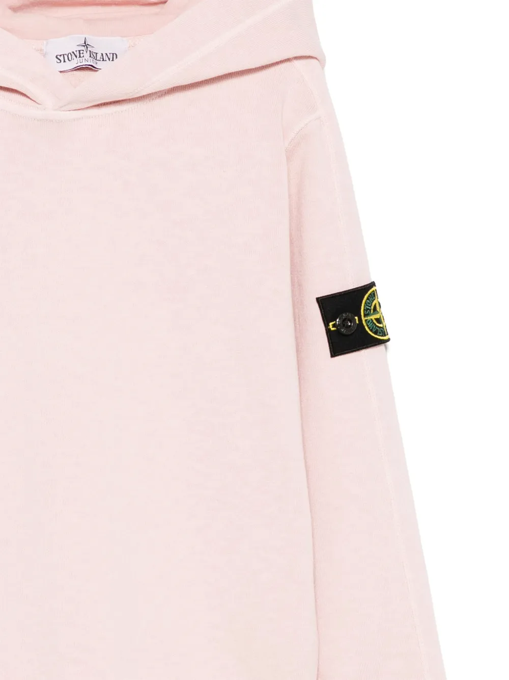 Stone Island Junior Malfilé fleece hoodie Roze