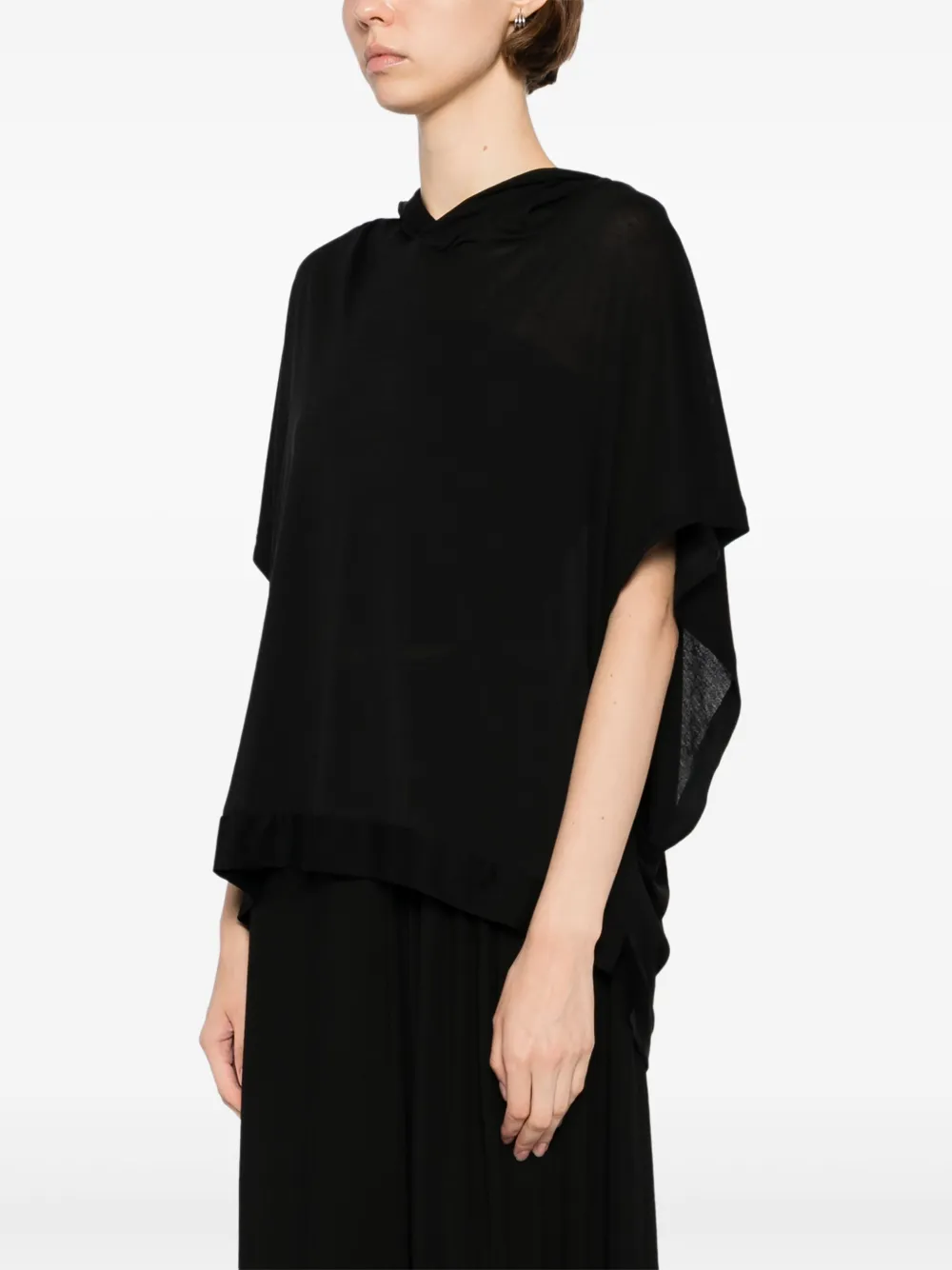 Yohji Yamamoto Top met korte mouwen Zwart