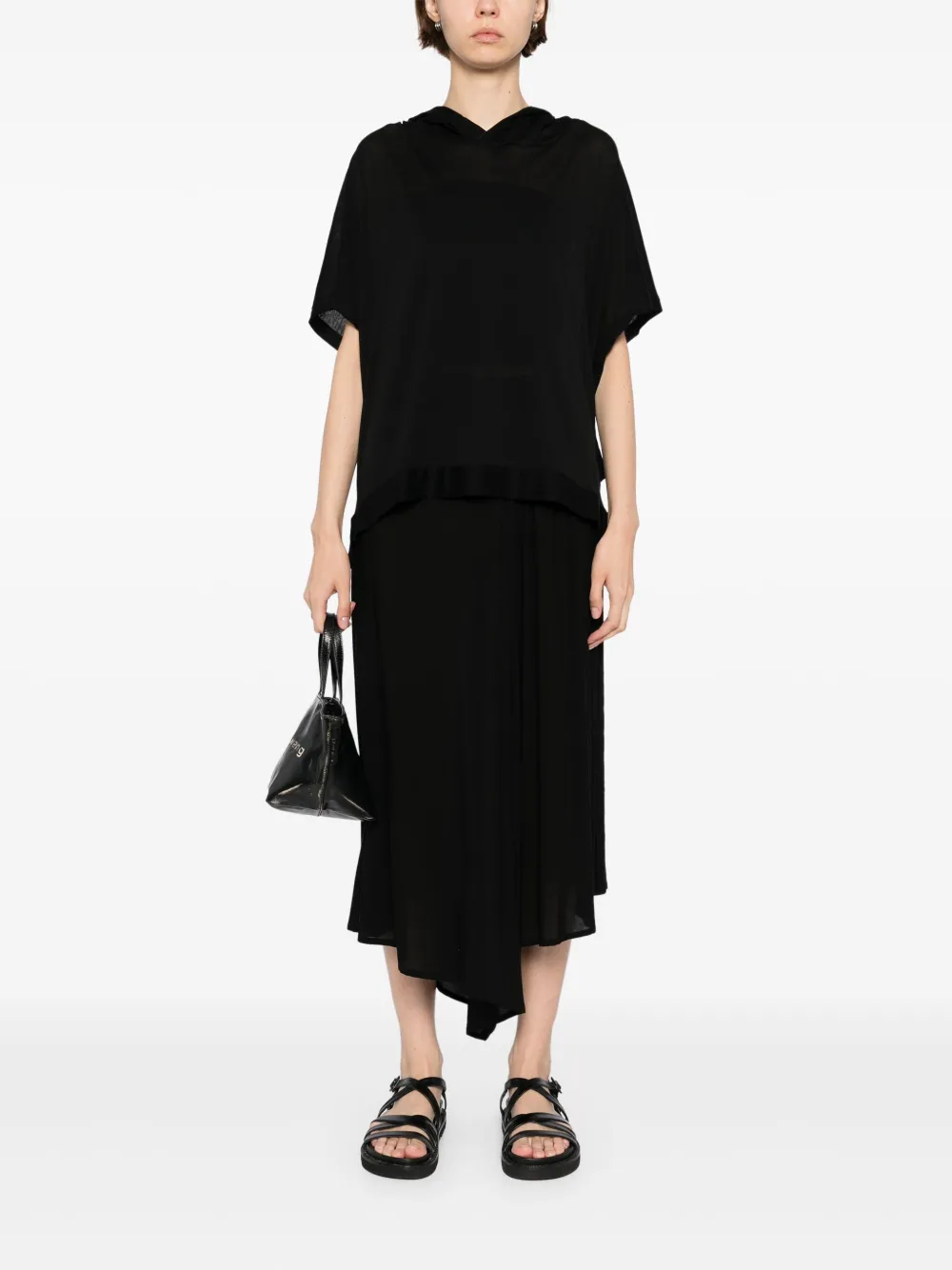 Yohji Yamamoto Top met korte mouwen Zwart