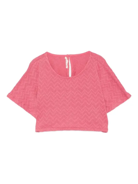Zhoe & Tobiah chevron scoop-neck T-shirt 