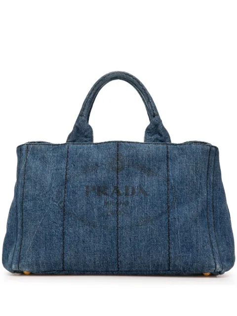 Prada Pre-Owned 2013-2024 Denim Canapa Logo satchel