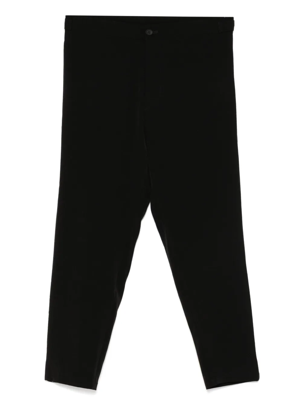 Yohji Yamamoto crepe-de-chine tapered trousers | Black | Image 1