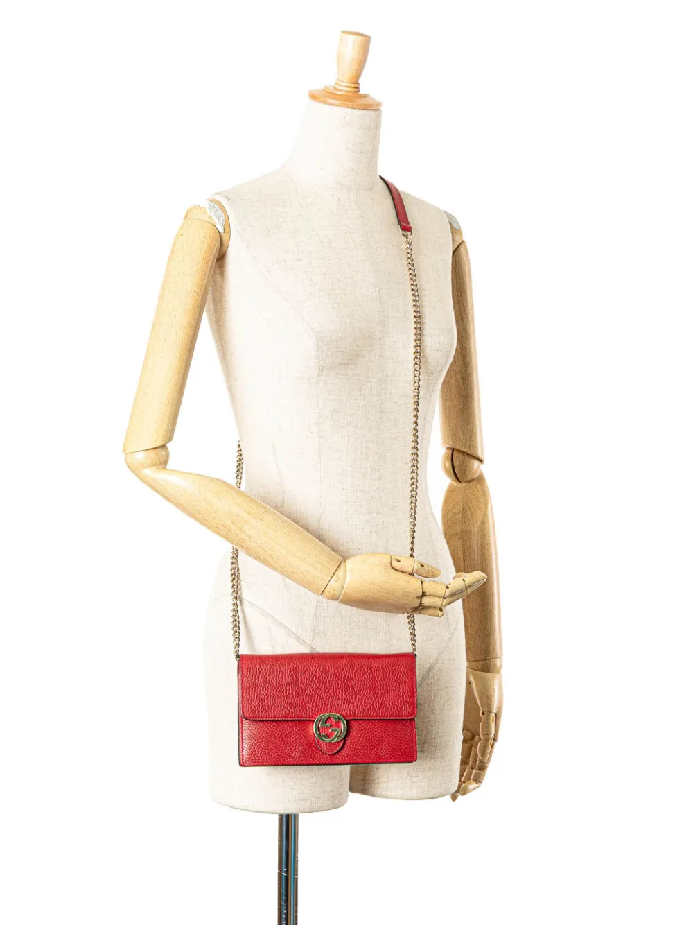 Gucci Pre-Owned شنطة كروس 'دولار' جلد بزينة G متداخلة وتصميم محفظة بسلسلة 2016-2025 | كلاسيكيات | Image 2