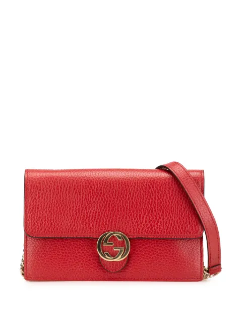 Gucci Pre-Owned 2016-2025 Leather Interlocking G Dollar Wallet on Chain crossbody bag