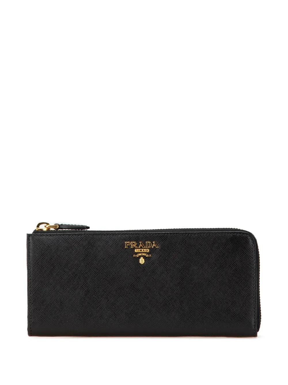 Pre-owned Prada 2000-2024 Saffiano Zip Wallet Long Wallets