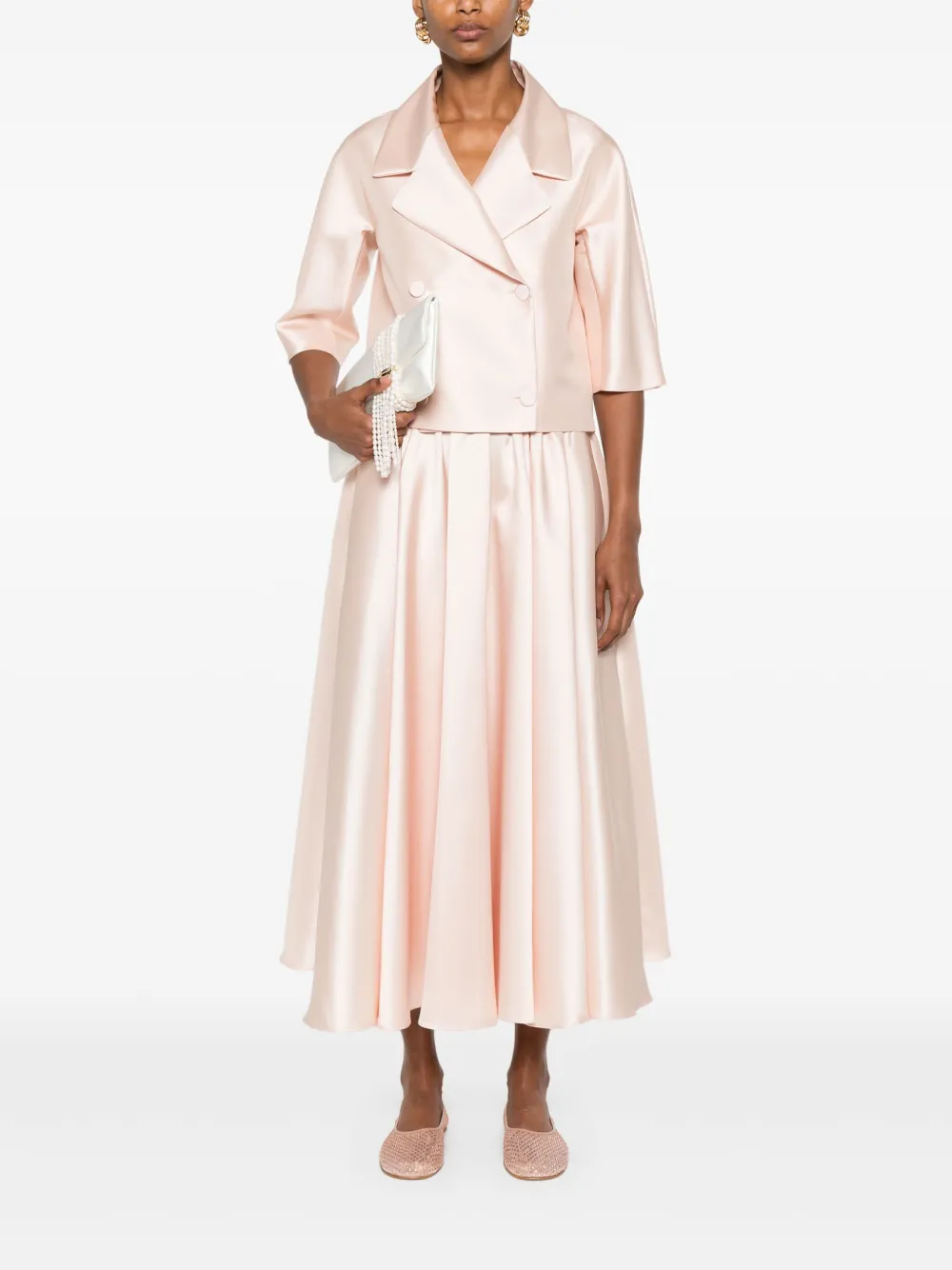 Blanca Vita Satijnen midi-rok - Beige
