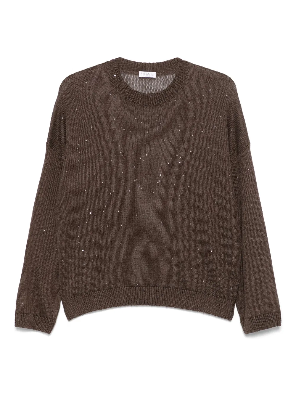 Brunello Cucinelli sequin-embellished jumper - Brown